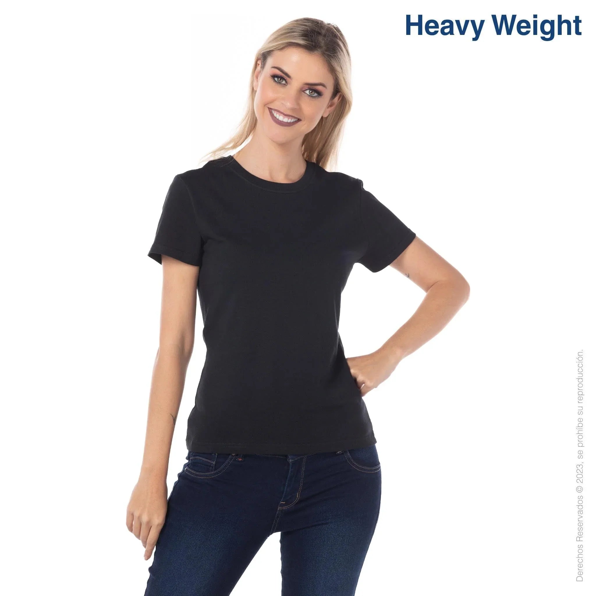 Custom Women’s Heavy Weight Crew Neck Short Sleeve Silhouette T-Shirt